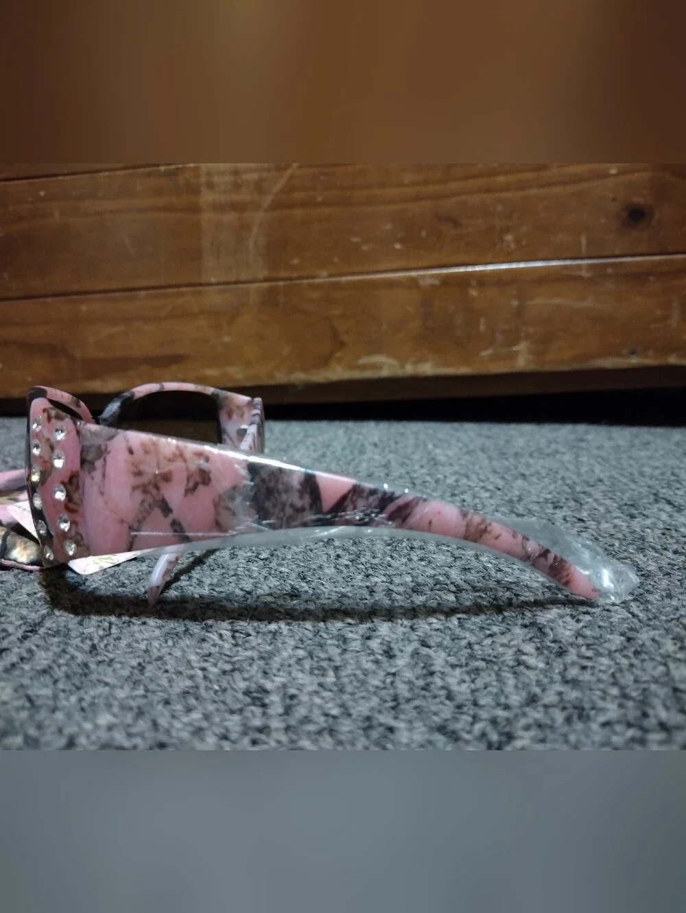 Pink Camo Patterned Women's Sunglasses with Soft Case